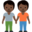 people holding hands, dark skin tone